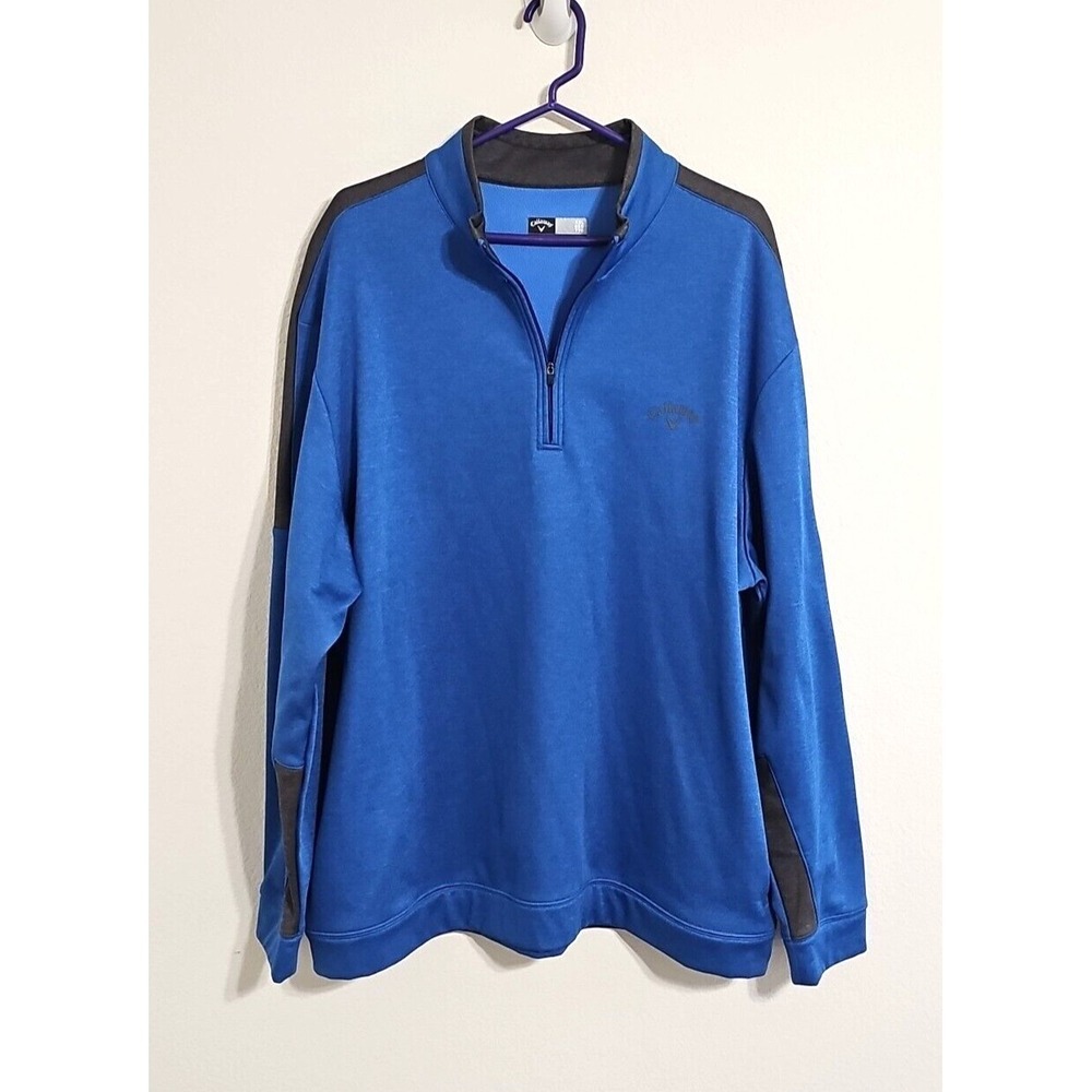 Callaway Golf Quarter Zip Pull Over Sweater Turquoise Mens Sz XXL w/ Pockets
